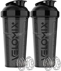 2 Pack- 28 oz Protein Shaker Bottles for Protein Mixes - 2x Wire Whisk | Leak Proof Shaker Cups for Protein Shakes | Protein Shaker Bottle Pack | Shakers for Protein Shakes - 2xBlack