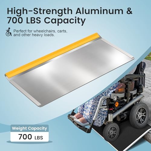 15.4" L x 32" W Threshold Ramp for Doorways, Portable, Anti-Slip Ramps for Wheelchairs for Home, 700 LBS Load Capacity, Aluminum Door Ramp and Curb Ramp for Scooters, Power Chairs, Walkers