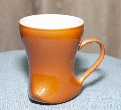 12Oz Crack Reactive Glaze Ceramic Coffee Mug, So Cool Cup With Handle Suitable for Office and Home Drinking Coffee Tea Cocoa Milk,Lead cadmium free, Dishwasher Microwave Safe(Orange)