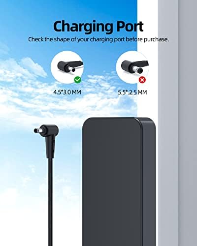 120W Charger Fit for Asus Zenbook Flip 15 Q528 Q537 Q538 Q537F Q528E Q538E Q528EH Q538EI Q537FD Laptop, Extended Cable, Round Connector