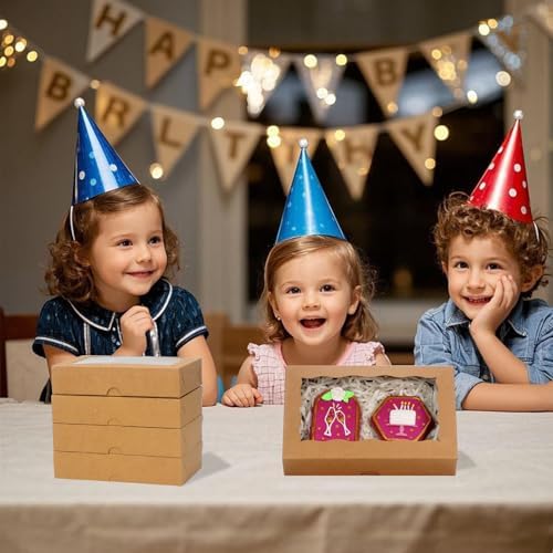 100pcs 7x4.3x2 Inches White Cookies Boxes Chocolate Covered Strawberries Boxes Macaron Boxes Bakery Boxes with Window Treat Boxes Chocolate Truffle Boxes Charcuterie Boxes for Christmas