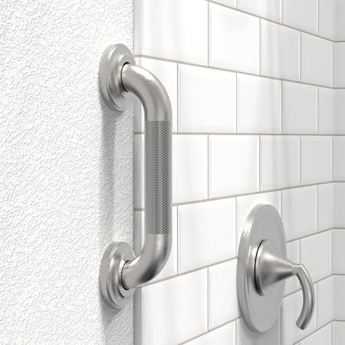 1-1/4" Knurled Grab Bar, ADA Compliant Bath Safety Shower Handrail, Bathroom Mobility Aid Handle for Seniors and Disabled, Heavy Duty 500lbs Support