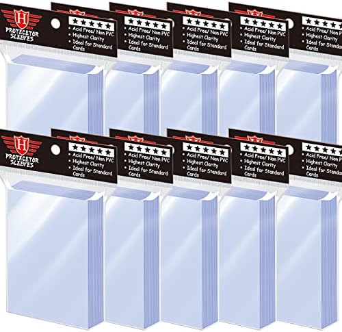 1000 Pcs Card Sleeves Toploaders for Trading Cards, Soft Penny Card Sleeves Card Protectors Plastic Card Holders Fit for MTG, Baseball Card, Sports Cards, Game Card Standard Cards