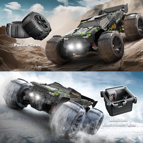 1/14 Brushless RC Cars for Adults Fast 50+ mph, RC Trucks 4x4 Offroad Waterproof, Electric Powered High Speed Remote Control Car, Scary Fast Extreme RC Truggy with 3S Battery for Snow Sand