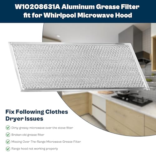 13x6 Range Hood Filter fit for Whirlpool Amana Maytag Kitchenaid Microwave Grease Filter Replacement W10208631A W10208631 prime&swift