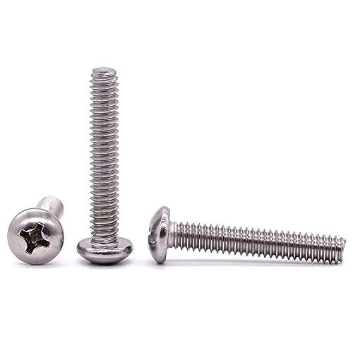 #4-40 x 1-1/2" Pan Head Machine Screw, Phillips Drive, 304 Stainless Steel 18-8, Bright Finish, Fully Machine Thread, 100 Pcs