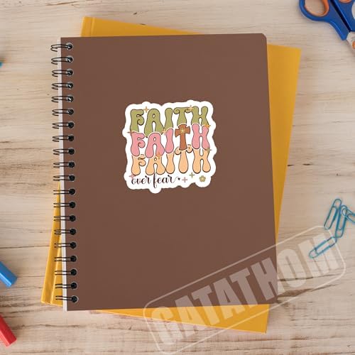 (3PCS) Faith Over Fear Retro Sticker Christian Faith Stickers Decals for Laptops,Tumblers,Scrapbooks,Water Bottles, Bibles,Religious Waterproof Vinyl Decal for Jesus Lovers God Lovers 3" x 2.9 "