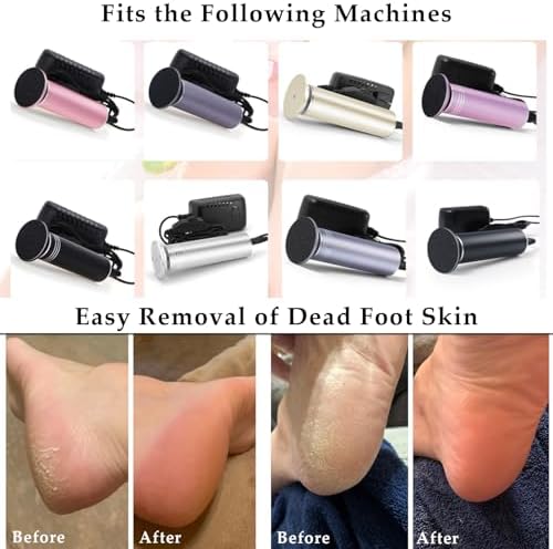 120pcs Foot File Sandpaper Discs Refill for Electric Callus Remover Dead Skin Removal (60pcs Rough 80 Grit + 60pcs Smooth 180 Grit)