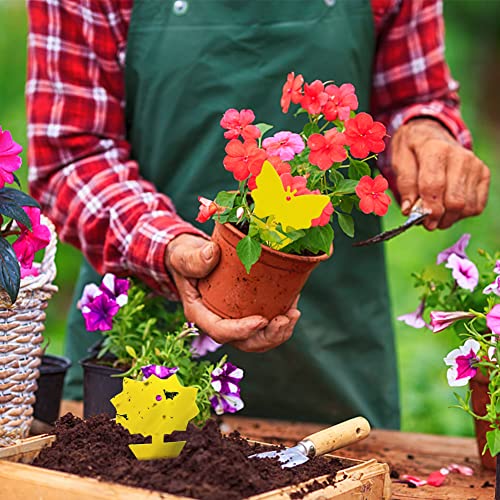 100 Pack Yellow Sticky Traps, Fruit Fly Fungus Gnat Trap for Indoor/Outdoor Use, Houseplant Sticky Bug Insect Catcher Glue Trappers