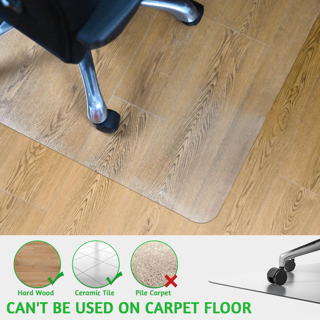 100pointONE Large Chair Mat for Hardwood Floor - 48" x 60" Clear Desk Chair Floor Protector Mat, Easy Glide Office Chair Mat for Home & Office