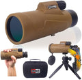 12x50 High Power Monoculars for Adluts, Tripod Travel Bag with Smartphone Adapter, BAK-4 Prism, Ultra Clear FMC Lens for Bird Watching, Hunting, Traveling, Hiking.Designed in United States