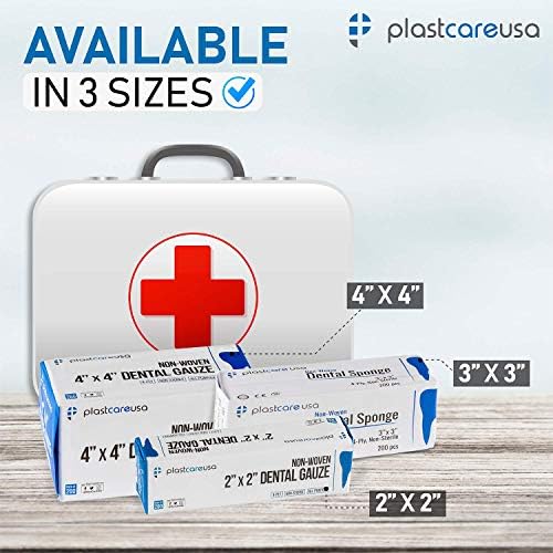 1000 Count Gauze Pads 2x2 - Soft 4-Ply Non Woven Gauze Sponges - Non Sterile Dental Gauze & Esthetic Wipes - All Purpose Medical Gauze Squares for First Aid, Surgical, Wound Dressing (5 Packs of 200)
