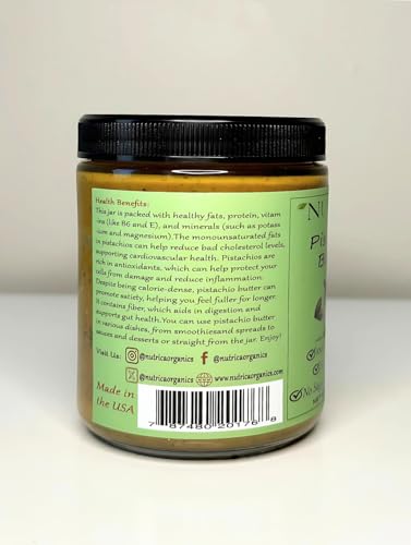100% Pure Pistachio Butter, Single Ingredient, No Salt, No Sugar, No Palm Oil, Glass Jar, No Additives, Vegan, Plant Based Protein, Premium Roasted Pistachios, Perfect For Dubai Chocolate With Knafeh. 9.25oz (262gr)