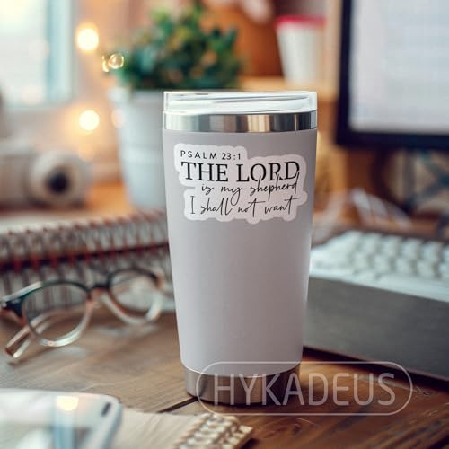 (3Pcs) Psalm 23:1 The Lord is My Shepherd Sticker, Christian Bible Scripture, Inspirational Words Stickers, Decals for Books Laptops Phones Tumblers Water Bottles, Waterproof Vinyl Size 3 x 1.8 Inch
