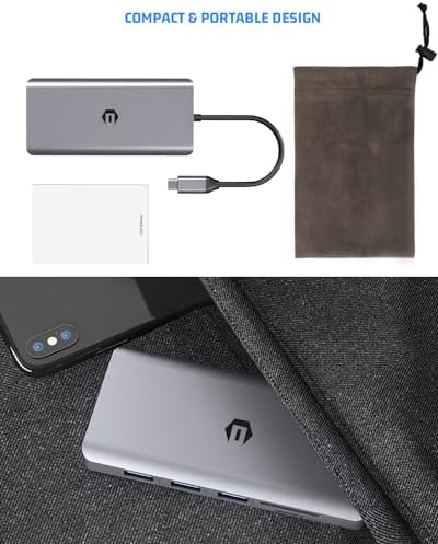 12 in 1 USB C Docking Station, Tymyp USB C Hub, 2 * 4K HDMI Outputs, VGA Port, 3 x USB A Ports, SD/TF Card Slots, 100W PD, Ethernet, 3.5mm Audio/Mic, Compatible with Mac Pro/Air/Windows and More