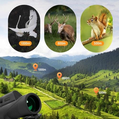 10X42 HD Monocular Telescope, Coregreen Monoculars for Adults High Powered with BAK4 Prism & FMC Lens, Large View Waterproof Portable Compact Monocular for Bird Watching Hiking Travel Sports