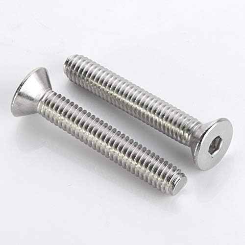 1/4-20 x 2" Flat Head Socket Cap Screws, Allen Socket Drive, Stainless Steel 18-8 (304), Full Thread, Bright Finish, 25 PCS