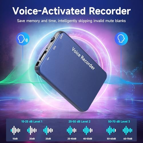 128GB Professional Voice Recorder - 1536KB Superior Sound Quality, Vormooi Premium Metal Recording Device with 40Hrs Battey Time, Ideal for Interview Class Lecture Meeting