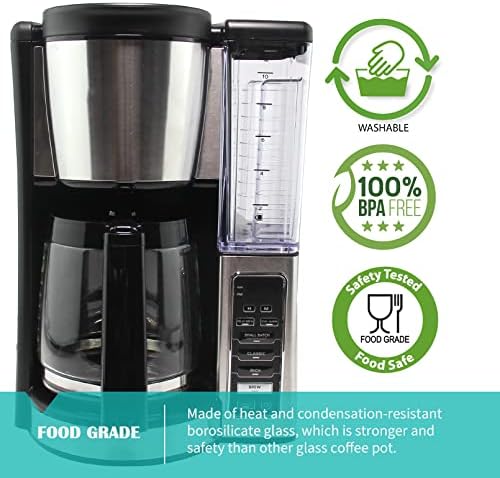 12-Cup Replacement Glass Carafe Pot Compatible with Ninja Coffee Brewer Maker Models CE251 CE201 CE201C CE200 CE200C Model# XGLSLID200
