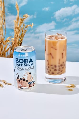 (Pack of 12) DaoHer Oat BOBA - Brown Sugar Oat BOBA, BOBA Ready-To-Drink, Vegan Bubble Tea || No.1 Canned BOBA || Bubble Milk Tea Ready-To-Drink