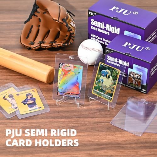 100ct Semi Rigid Card Holders & 100ct Card Sleeves for PSA, SGC, BGS, CSG Graded Card Submissions, Semi Rigid Card Sleeves, Baseball Card Protectors, PSA Graded Card Sleeves for Trading Card