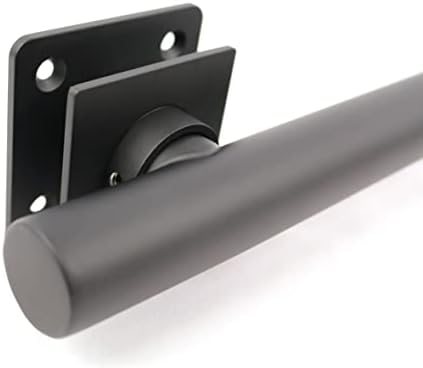 12-inch Coronado Designer Straight Bathroom Shower Grab Bar with Decorative Square Flanges, Matte Black