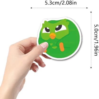 112PCS Duolingo Owl Stickers for Water Bottles Lnteresting Cartoon Language Practice Stickers Waterproof Vinyl Decal Laptop Scrapbook Suitcase Skateboard Guitar Children and Teenagers Party Gifts
