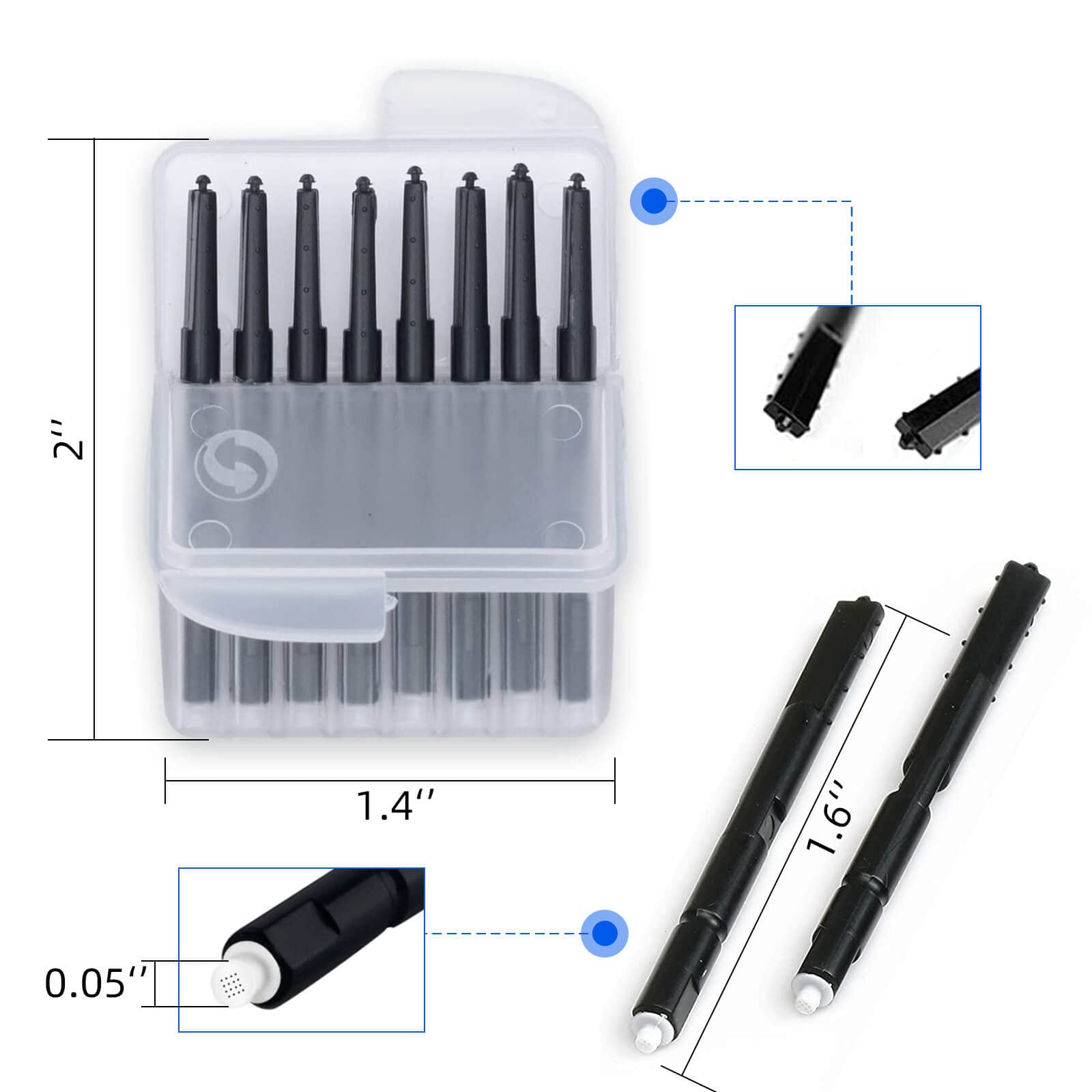 (4 Packs) Hearing Aid Wax Guard Filters (32 Units) Replacement Wax Cerumen Stop Wax Traps for Phonak, Widex, Unitron and Resound - 5 pieces Hearing Aid Cleaning Kit Accessories with Carry Case