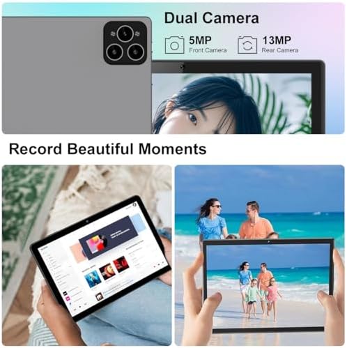 10.1 Inch Android 13 Tablet with SIM Card Slot 4G LTE Calling,12GB+512GB, 8000mAh Battery, Triple Camera, Bluetooth/WiFi, Bundle with Case, Keyboard, Mouse & Stylus (Black)