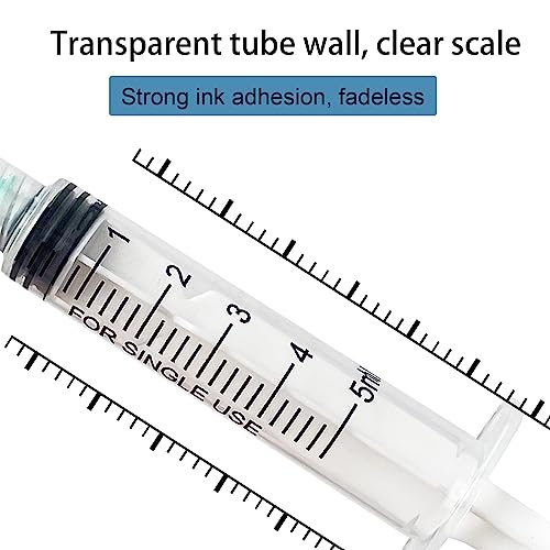 100 Pack 5mL Syringe with 21Ga 1.5inch, Scientific Labs, Measurement, Individually Wrapped