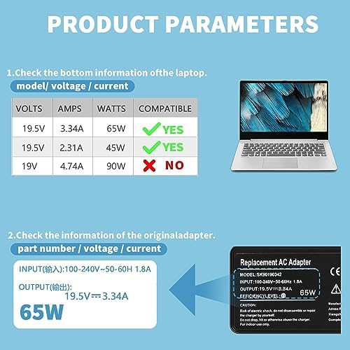 15 3000 3520 65W/45W Laptop Charger Fit for Dell Inspiron 14 15 16 3000 5000 3511 5630 5620 5625 3510 3521 3525 3552 5420 5425 5579 Vostro 3425 3520 5630 5510 AC Power Supply Adapter Cord