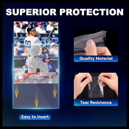 1000ct Card Sleeves, Baseball Card Sleeves, Penny Clear Card Sleeves for Trading Cards, Soft Trading Card Sleeves, Sports Card Sleeves, Card Protector Sleeves, Protective Plastic Sleeves for Cards