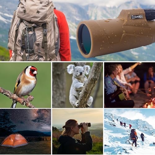 12x50 High Power Monoculars for Adluts, Tripod Travel Bag with Smartphone Adapter, BAK-4 Prism, Ultra Clear FMC Lens for Bird Watching, Hunting, Traveling, Hiking.Designed in United States