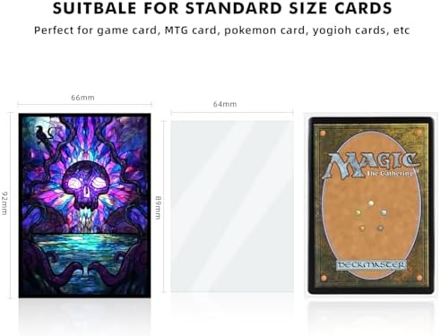 100 MTG Card Sleeves with 100 Inner Sleeves, Textured Back Art Sleeves, Fit Standard Size Cards - Swamp