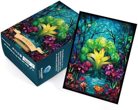 100 MTG Card Sleeves with 100 Inner Sleeves, Textured Back Art Sleeves, Fit Standard Size Cards - Forest