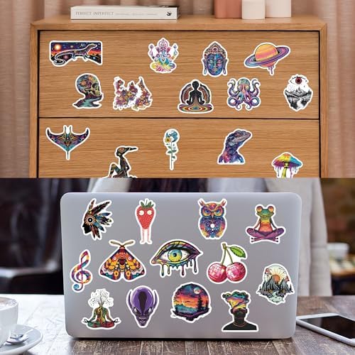 102 Pcs Hippie Stickers for Adults,Trippy Stickers Cool Sticker Peace Love Decals for Teens,Vinyl Waterproof Sticker for Water Bottle Laptop Skateboard