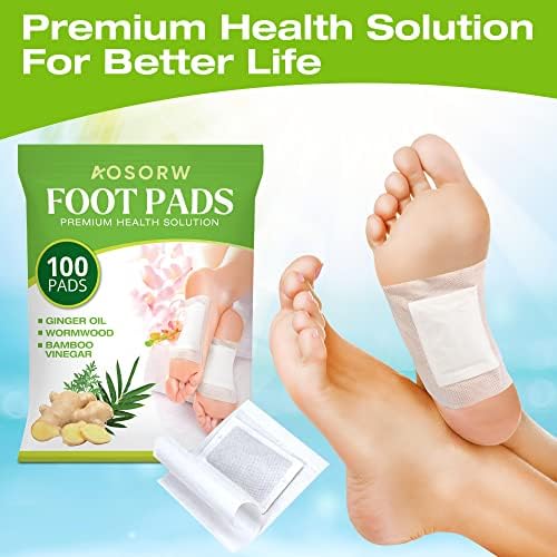 100 Pack Foot Pads, Ginger Oil Bamboo Charcoal Foot Pads, Foot Care Patch, Effective Feet Health Patches, Better Sleep Quality