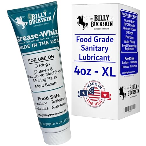 12 x 4 Oz. Tube Grease Whiz Plus, Commercial Food Grade Grease for Food Service Equipments, Grease for Mixers, Beer Kegs, Ice Cream & Slushee Machines, Water Filter, Meat Slicers by Billy Buckskin Co.