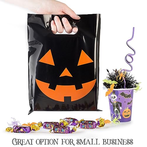 100 Halloween Bags 9"x12" Glossy Great For Halloween Goodies Also Perfect as Small Halloween Bags For Trick or Treat