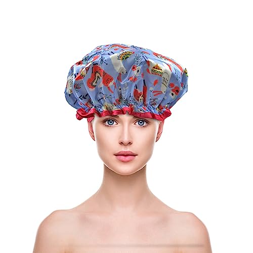 1 Pcs Waterproof Shower Cap for Women,Hair Treatment Bath Cap for Girls Spa Home Use,Travel and Hair Salon …