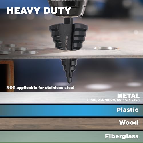 1/4" - 2" Large High Speed Steel Step Drill bits, Doubles Flutes Large Step Bits for Hole Drilling in Iron, Copper, Aluminum, Wood, Plastic…