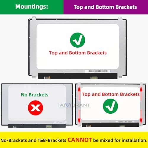15.6'' Non-Touch 30Pin Replacement Screen Compatible with Dell Inspiron 15 ， 3558 3567 3568 3576 3580 3581 3582 3583 3584 3585 3593 ， FHD 1920x1080, IPS, w/Bracket, LED LCD Display Panel