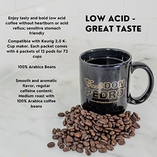 (6-pack) Cafe Don Pedro American Roast Naturally Low Acid Coffee - Large Can for Coffee Lovers with Sensitive Stomachs - Delicious, Smooth Flavor, Medium Roast Stone Ground Coffee total of 12.94 lbs of Reduced Acidity Coffee