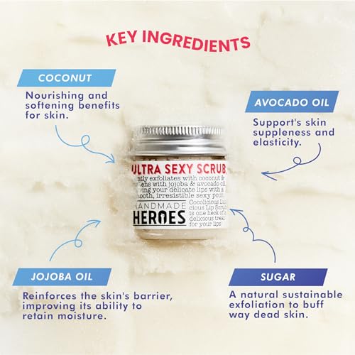 100% Natural Lip Scrub Vegan Conditioning Coconut Lip Exfoliator Gentle Exfoliant Sugar Lip Polish and Lip Exfoliator Scrubber for Chapped and Dry Lips (Lip Scrub and Lip Mask Gift Set)