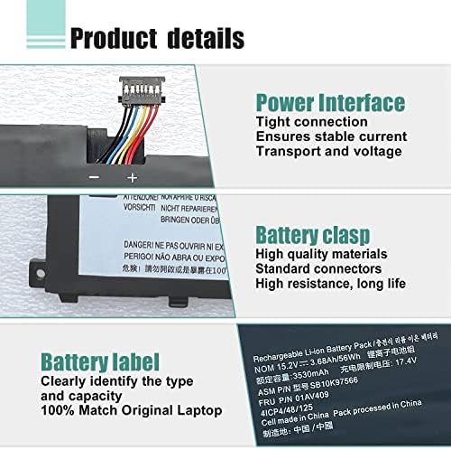 01AV409 00HW028 01AV457 01AV458 SB10F46466 01AV439 00HW029 SB10F46467 Laptop Battery for Lenovo Thinkpad X1 Carbon 4th Gen 4 2016 ThinkPad X1 Yoga Gen1 Gen2 Series SB10K97567 01AV438 01AV473