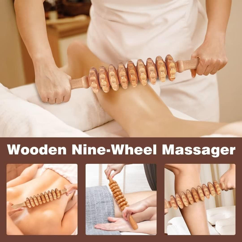 10-in-1 Wood Therapy Massage Tools Massager Wooden Massager for Body Shaping Massage Tool Set Wood Therapy Tools for Relieving Muscle Pain Body