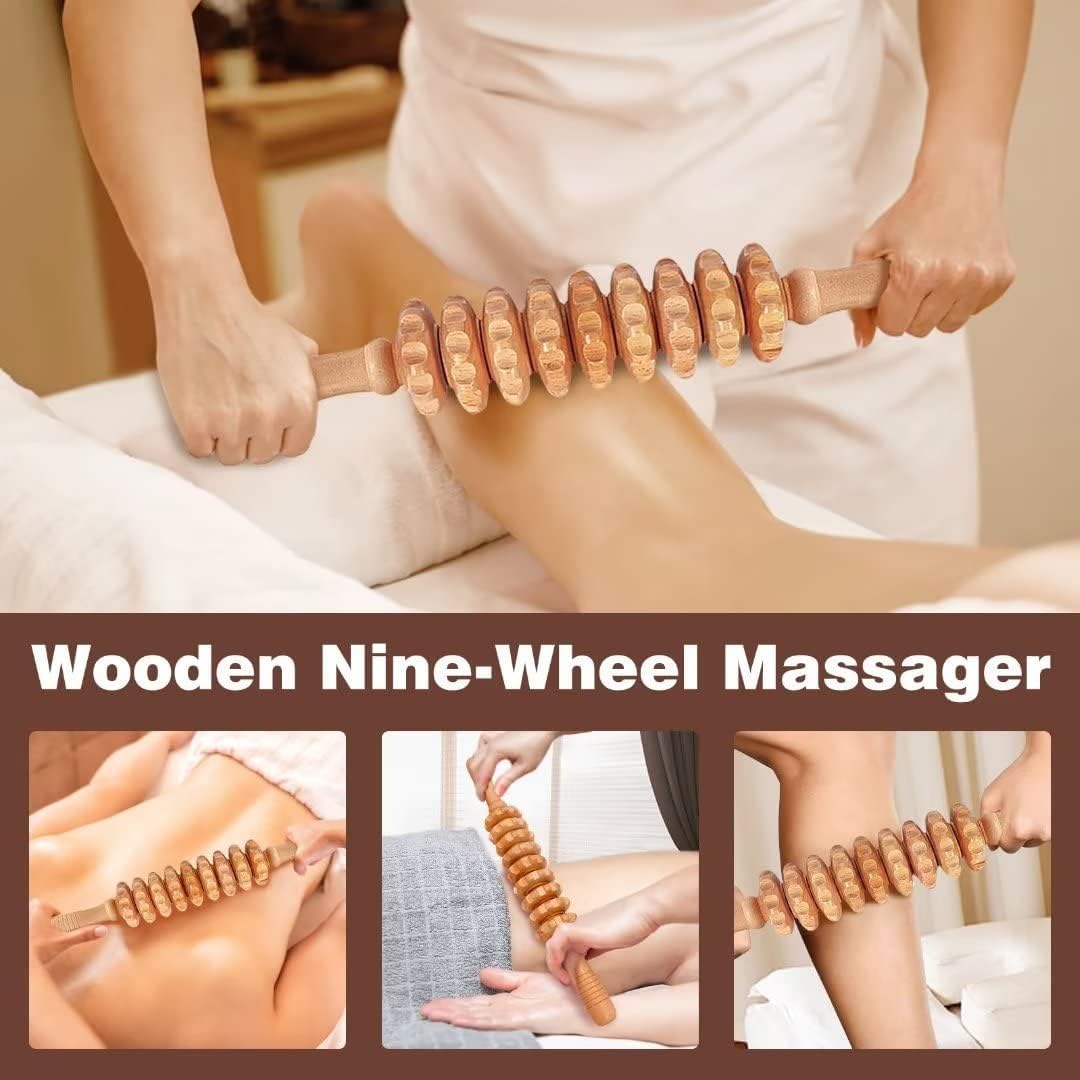 10-in-1 Wood Therapy Massage Tools Massager Wooden Massager for Body Shaping Massage Tool Set Wood Therapy Tools for Relieving Muscle Pain Body