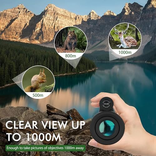 12x60 Monocular Telescope with Smartphone Holder & Sturdy Tripod, High Powered SMC & BAK4 Scope, Birthday Gifts for Men Dad Him Husband Teen, Outdoors Survival Hiking Gear, White Elephant Gift