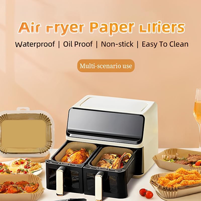 125 PCS Air Fryer Liners Disposable, 11x6 Inch Unbleached Parchment Paper for Ninja Smart XL Air Fryer, Baking Accessories, Safe & Non-Stick Air Fryer Parchment Paper Liners