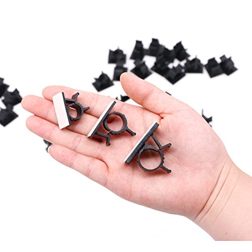 100Pcs 3 Sizes Adjustable Multipurpose Self-Adhesive Cable Clips Wire Clamps Cord Holders Cable Organizers for Cord Management